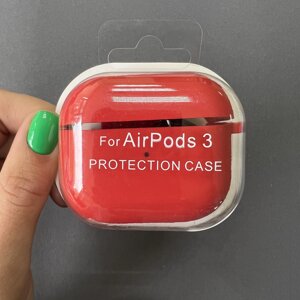 Чохол для Apple AirPods 3 чохол з мікрофіброю з карабіном для навушників аірподс 3 червоний lcn