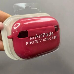 Чохол для Apple AirPods Pro чохол з мікрофіброю з карабіном для навушників аірподс про бордовий lcn