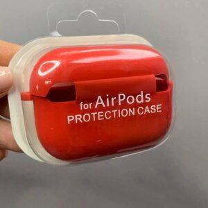 Чохол для Apple AirPods Pro чохол з мікрофіброю з карабіном для навушників аірподс про червоний lcn