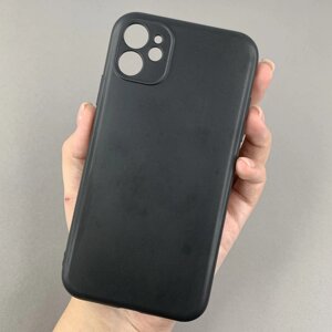 Чохол для Apple iPhone 11 чохол накладка із закритою камерою на телефон айфон 11 чорний tpb