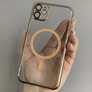 Чохол для Apple iPhone 11 чохол з блискітками з MagSafe чохол на телефон айфон 11 золотий q1n