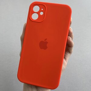 Чохол для Apple iPhone 11 чохол з квадратними гранями із захистом камери на телефон айфон 11 червоний p4q