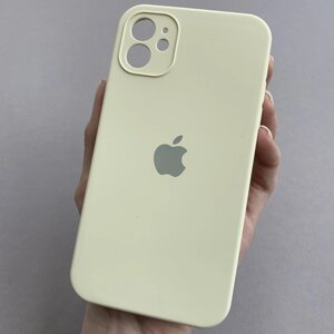 Чохол для Apple iPhone 11 чохол із квадратними гранями із захистом камери на телефон айфон 11 молочний p4q