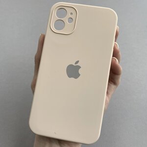 Чохол для Apple iPhone 11 чохол із квадратними гранями із захистом камери на телефон айфон 11 пудровий p4q