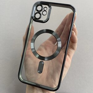 Чохол для Apple iPhone 11 чохол з магсейф із захистом камери на телефон айфон 11 чорний h3b