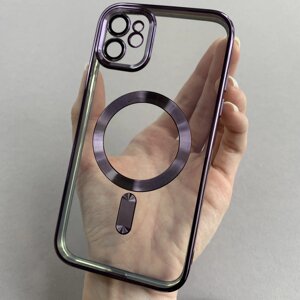 Чохол для Apple iPhone 11 чохол з магсейф із захистом камери на телефон айфон 11 фіолетовий h3b