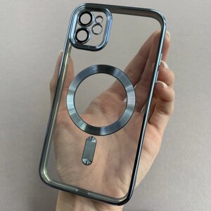 Чохол для Apple iPhone 11 чохол з магсейф із захистом камери на телефон айфон 11 блакитний h3b