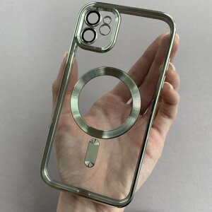 Чохол для Apple iPhone 11 чохол з магсейф із захистом камери на телефон айфон 11 срібний h3b