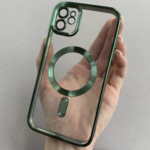 Чохол для Apple iPhone 11 чохол з магсейф із захистом камери на телефон айфон 11 зелений h3b