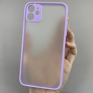 Чохол для Apple iPhone 11 чохол із захистом для камери матовий на телефон айфон 11 бузковий tcb