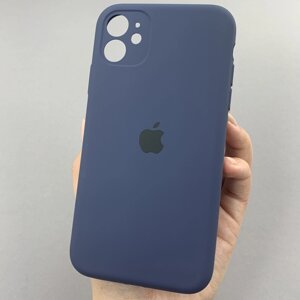 Чохол для Apple iPhone 11 матовий кейс із закритою камерою чохол на телефон айфон 11 темно-синій o5h