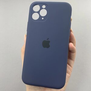 Чохол для Apple iPhone 11 Pro матовий кейс із закритою камерою чохол на телефон айфон 11 про темно-синій o5h