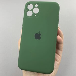 Чохол для Apple iPhone 11 Pro матовий кейс із закритою камерою чохол на телефон айфон 11 про темно-зелений o5h