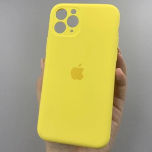 Чохол для Apple iPhone 11 Pro матовий кейс із закритою камерою чохол на телефон айфон 11 про жовтий o5h