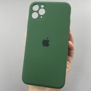 Чохол для Apple iPhone 11 Pro Max матовий кейс із закритою камерою чохол на айфон 11 про макс темно-зелений o5h