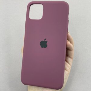 Чохол для Apple iPhone 11 Pro Max силіконовий кейс з мікрофіброю на телефон айфон 11 про макс бордовий slk