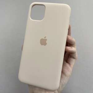 Чохол для Apple iPhone 11 Pro Max силіконовий кейс з мікрофіброю на телефон айфон 11 про макс пудровий slk