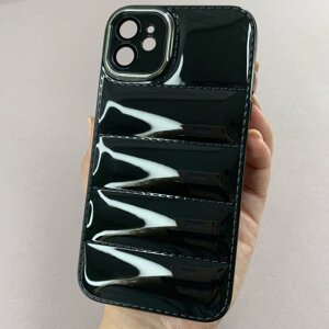 Чохол для Apple iPhone 11 силіконовий чохол пуховик на телефон айфон 11 чорний