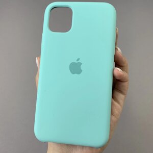 Чохол для Apple iPhone 11 силіконовий кейс з мікрофіброю на телефон айфон 11 бірюзовий slk