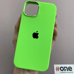 Чохол для Apple iPhone 13 з металевою рамкою кейс на телефон айфон 13 салатовий h3z