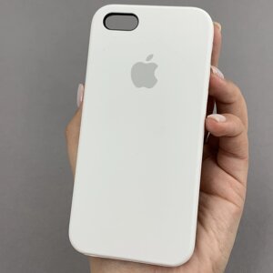 Чохол для Apple iPhone 5 / 5S / SE силіконовий кейс з мікрофіброю на телефон айфон 5 / 5с / се білий slk