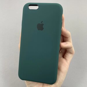 Чохол для Apple iPhone 6 / 6s силіконовий кейс із мікрофіброю на телефон айфон 6 / 6с темно-зелений slk