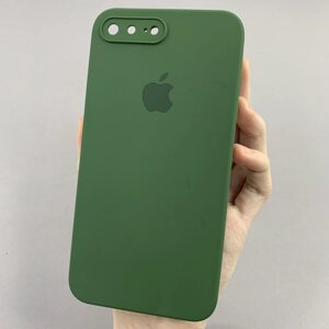 Чохол для Apple iPhone 7 Plus чохол із мікрофіброю із закритою камерою на телефон айфон 7 плюс темно-зелений p4q