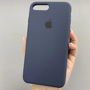 Чохол для Apple iPhone 7 Plus силіконовий кейс із мікрофіброю на телефон айфон 7 плюс темно-синій slk