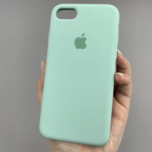 Чохол для Apple iPhone 7 силіконовий кейс із мікрофіброю на телефон айфон 7 бірюзовий slk