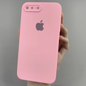 Чохол для Apple iPhone 8 Plus чохол із мікрофіброю із закритою камерою на телефон айфон 8 плюс рожевий p4q