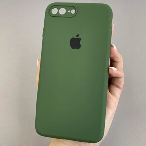Чохол для Apple iPhone 8 Plus матовий кейс із закритою камерою чохол на айфон 8 плюс темно-зелений o5h