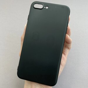 Чохол для Apple iPhone 8 Plus матовий із захистом для камери чохол на телефон айфон 8 плюс чорний tpb