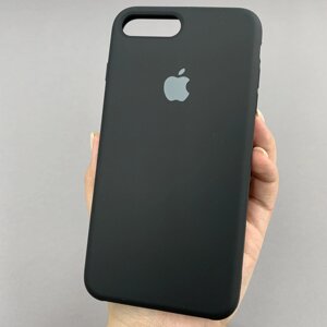 Чохол для Apple iPhone 8 Plus силіконовий кейс із мікрофіброю на телефон айфон 8 плюс чорний slk