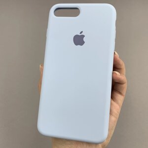 Чохол для Apple iPhone 8 Plus силіконовий кейс із мікрофіброю на телефон айфон 8 плюс блакитний slk