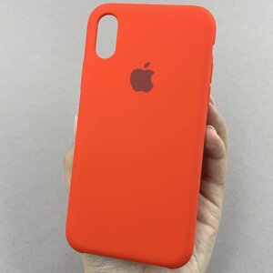 Чохол для iPhone X Xs Silicone Case силіконовий оксамитом з мікрофіброю чохол на айфон х хс ікс червоний 14