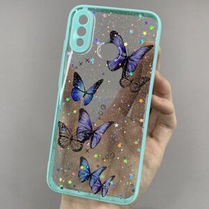 Чохол для Huawei P20 Lite чохол з метеликами із захистом камери на телефон хуавей п20 лайт бірюзовий a0i