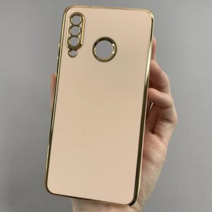 Чохол для Huawei P30 Lite чохол із золотою окантовкою на телефон хуавей п30 лайт пудровий h7y