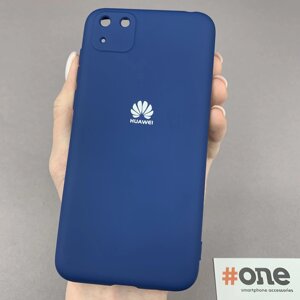 Чохол для Huawei Y5p 2020 силіконовий накладка з оксамитом щільний чохол на хуавей у5п темно синій