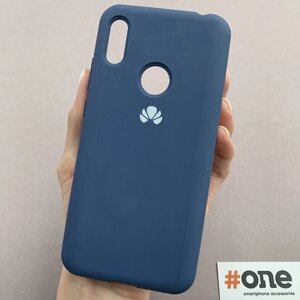 Чохол для Huawei Y6 2019 матовий з мікрофіброю чохол на телефон хуавей у6 2019 темно-синій Full