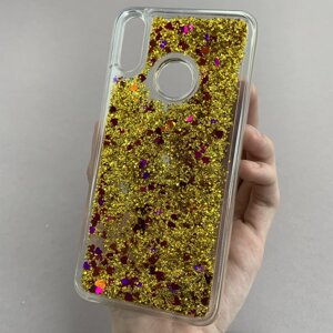 Чохол для Huawei Y7 2019 чохол акваріум з блискітками на телефон хуавей у7 2019 золотий hrt