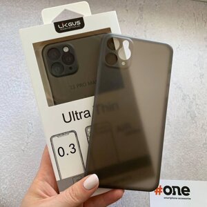 Чохол для iPhone 11 Pro Max ультратонкий карбоновий чохол на айфон 11 телефон про макс чорний LKG