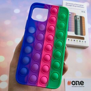 Чохол для iPhone 11 Pro Pop it антистрес силіконовий чохол поп іт на айфон 11 про синій зелений ORG 7