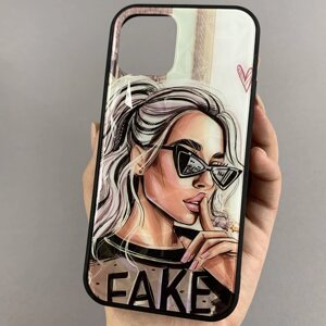 Чохол для iPhone 12 Ladies з 3д ефектом як скло з принтом дівчини чохол на айфон 12 білий