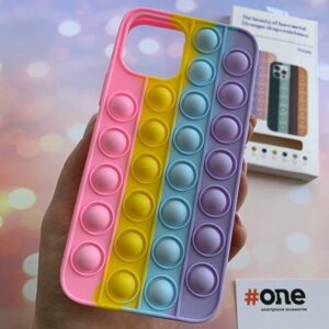 Чохол для iPhone 12 Pro Pop it антистрес силіконовий чохол поп іт на айфон 12 про рожевий бузковий ORG 4