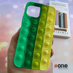 Чохол для iPhone 12 Pro Pop it антистрес силіконовий чохол поп іт на айфон 12 про зелений жовтий ORG 5