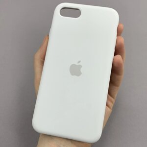 Чохол для iPhone SE 2020 Silicone Case з мікрофіброю оксамитом силікон кейс на айфон се 2020 білий 09 SLK