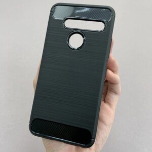 Чохол для LG G8 ThinQ чохол бампер карбон на телефон лдж г8 тхінкю чорний pls
