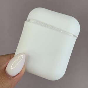 Чохол для навушників Apple AirPods 1 силіконовий однотонний футляр для навушників аірподс 1 білий rdt