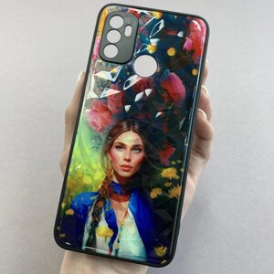 Чохол для Oppo A53 Ladies дівчинка з півонії чохол на телефон оппо а53