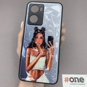 Чохол для Oppo A57s Ladies із принтом із дівчинкою чохол із захистом камери на телефон оппо а57с сірий